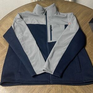 Swiss Tech Jacket 2XL 50-52 Gray and Navy blue Full Zip Soft Shell SM46640Y